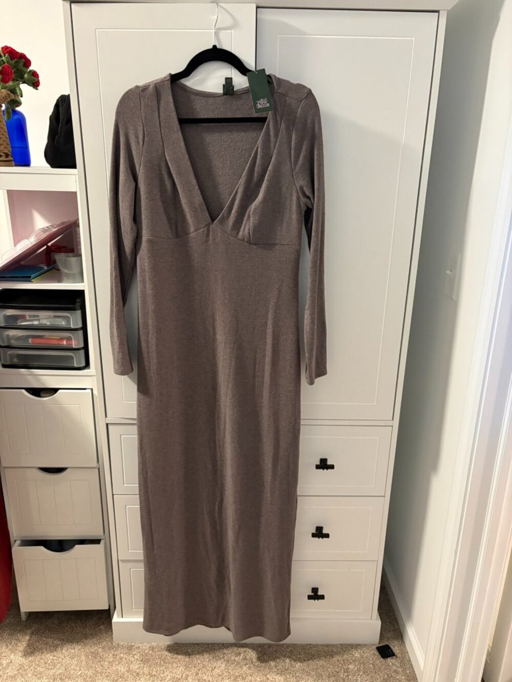 Wild Fable Large gray long light sweater dress NWT